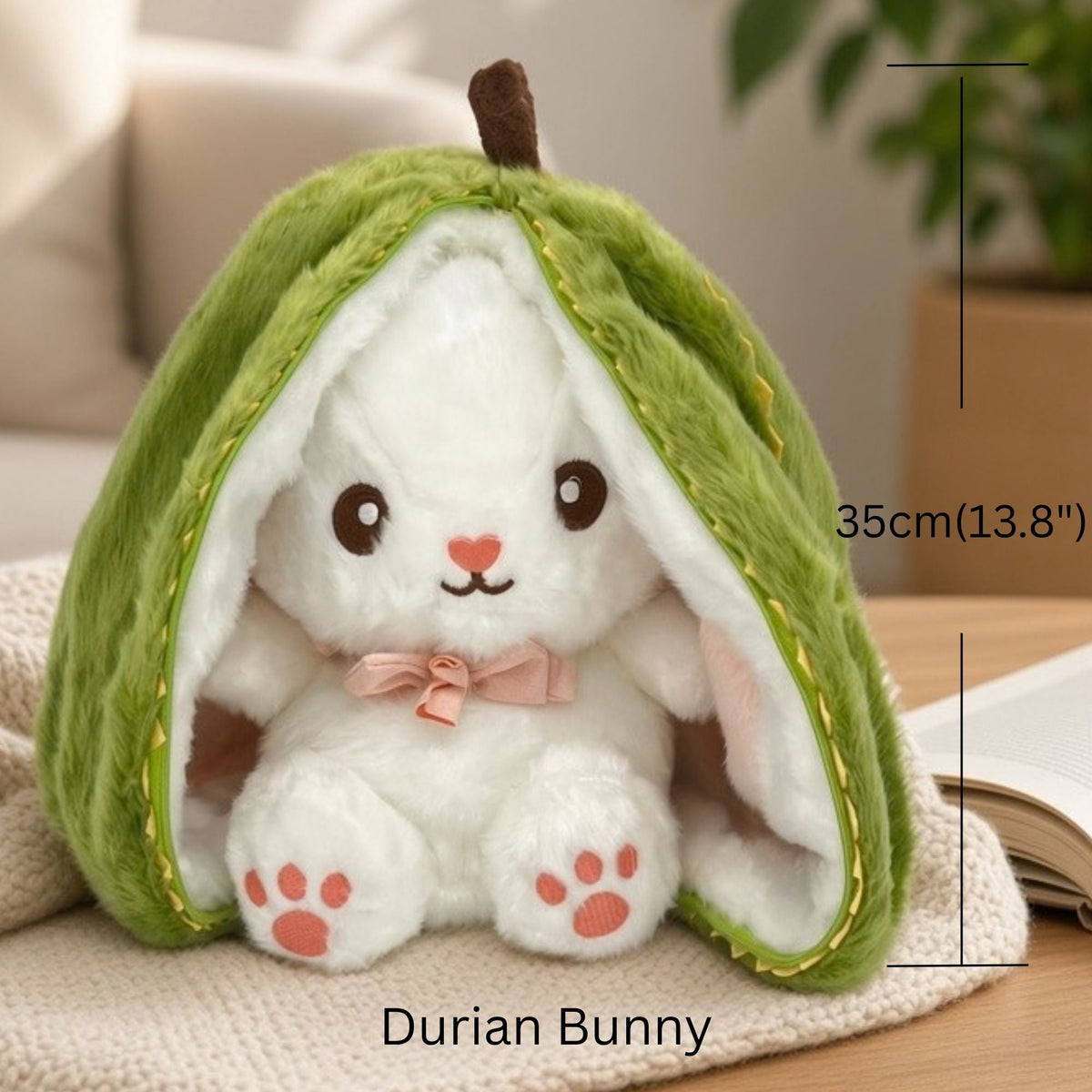 Reversible Strawberry Bunny Plush