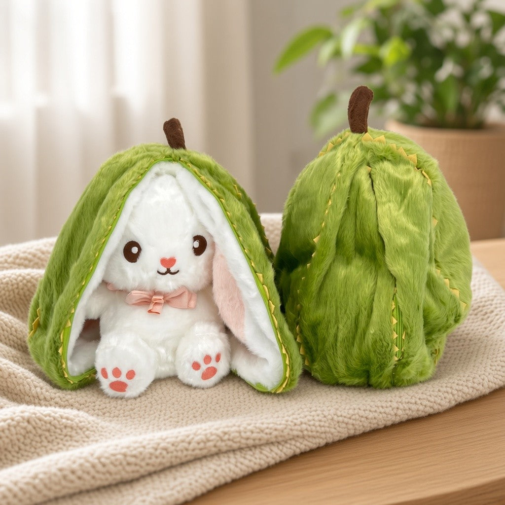 Reversible Strawberry Bunny Plush