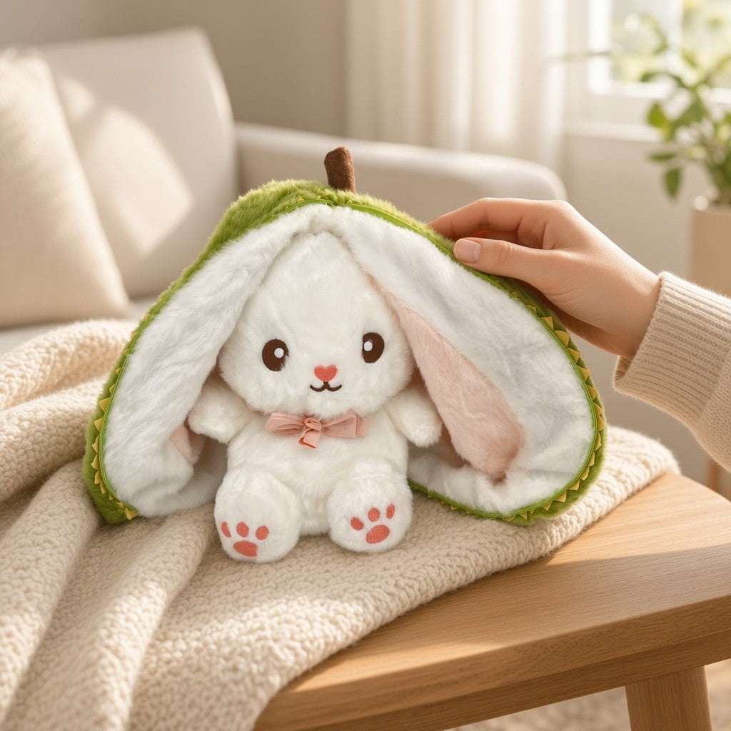 Reversible Strawberry Bunny Plush
