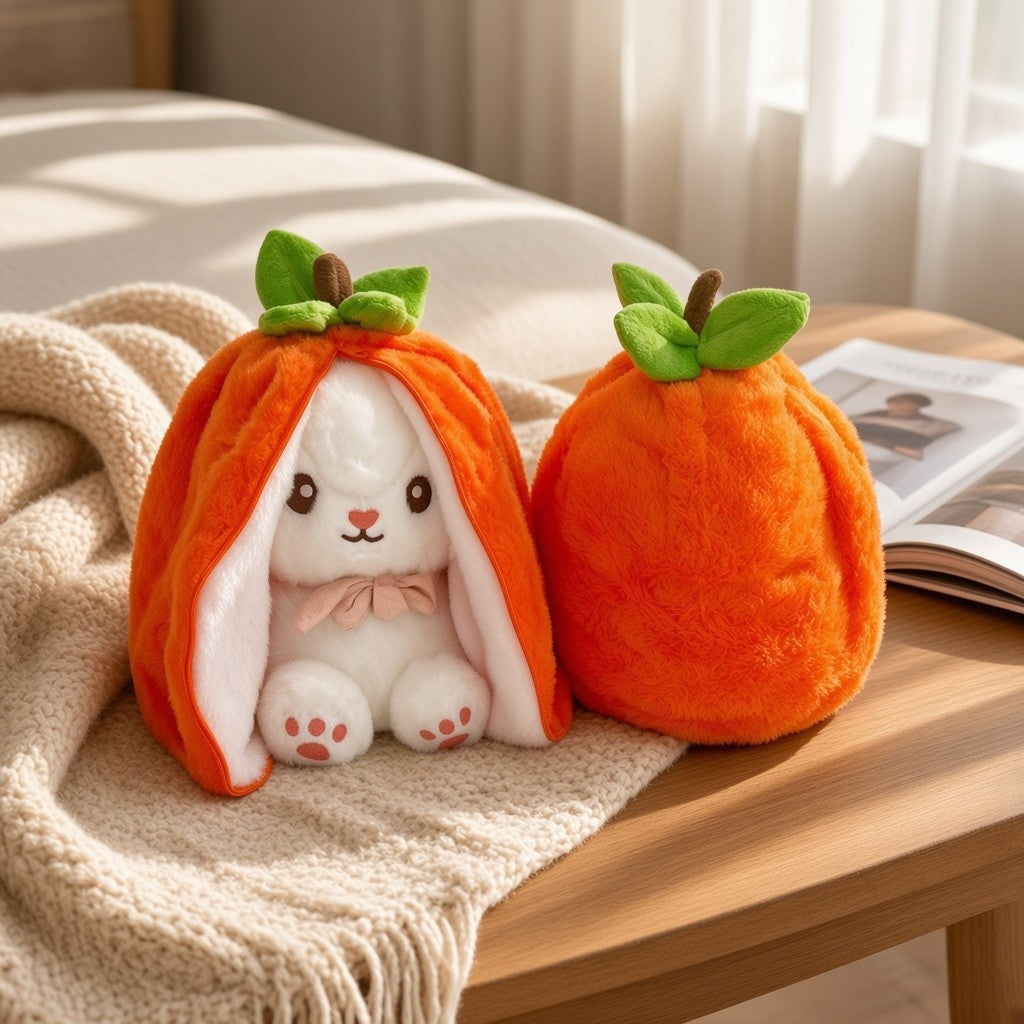 Reversible Strawberry Bunny Plush