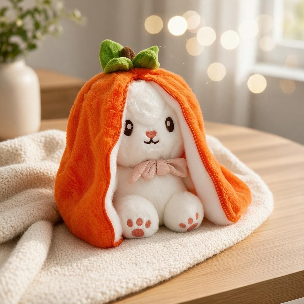 Reversible Strawberry Bunny Plush
