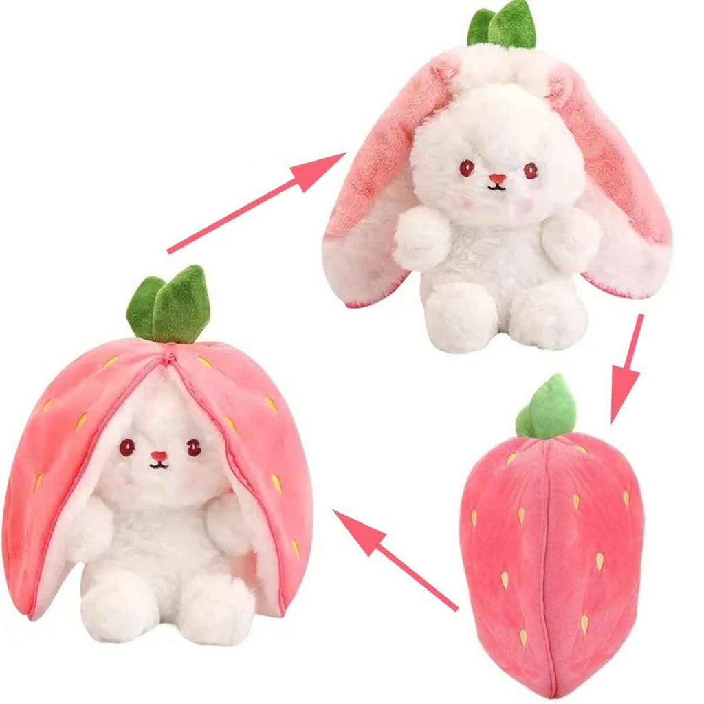 Reversible Strawberry Bunny Plush