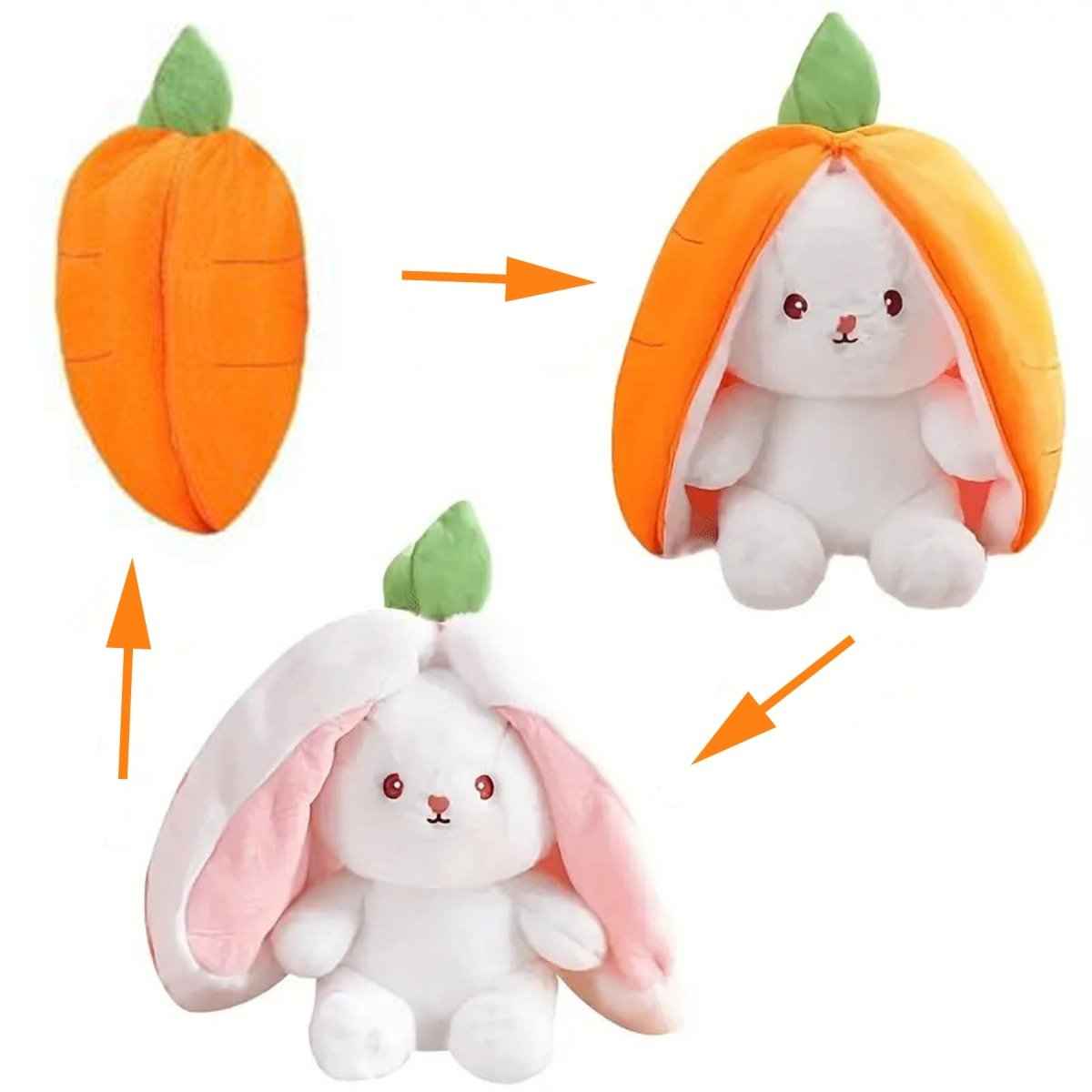Reversible Strawberry Bunny Plush
