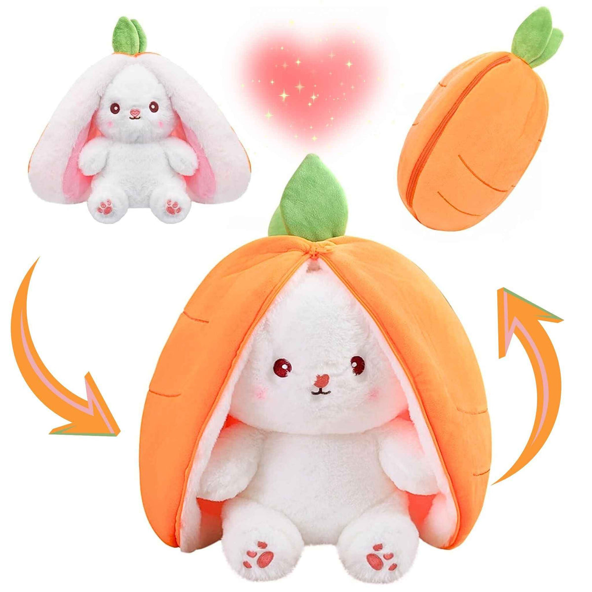 Reversible Strawberry Bunny Plush